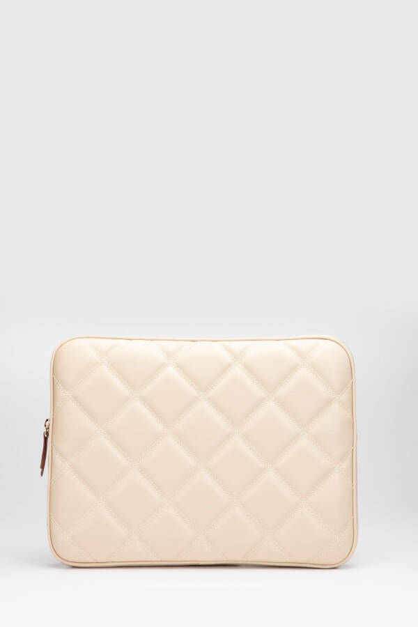 Macbook Air Pro 13 & 13.3 Inch Laptop Sleeve Quilted Beige - 4