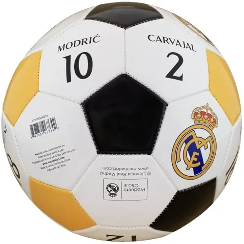 Maccabi Art Official Real Madrid Soccer Ball, Size 5 Football, Authentic Club Logo, Premium Fan Collectible for Training, Play & Display - 2