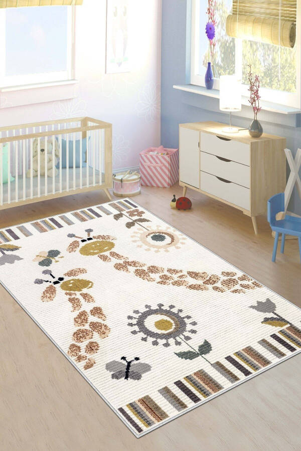 Machine Washable Non-Slip Stain Resistant Animal Patterned Baby And Children Rug - 1