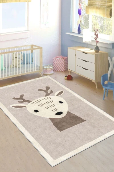 Machine Washable Non-Slip Stain Resistant Animal Print Baby and Kids Rug - WEST HOME
