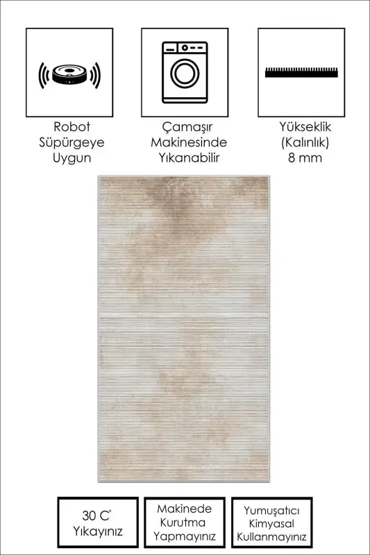 Machine Washable Non-Slip Stain Resistant Beige Living Room Carpet Kitchen Rug and Runner-beige - WEST HOME
