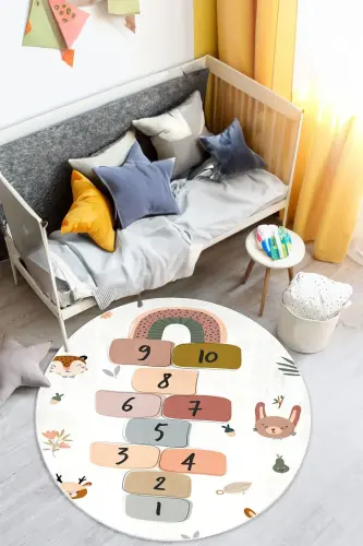 Machine Washable Non-Slip Stain Resistant Educational Baby and Kids Room Rug Play Mat-Cream - YTR HOME (1)