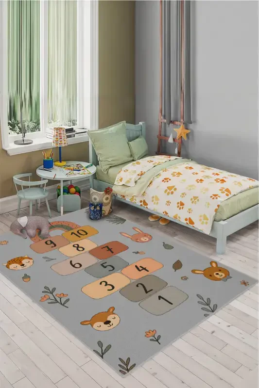 Machine Washable Non-Slip Stain Resistant Educational Baby and Kids Room Rug Play Mat-Rectangle - YTR HOME