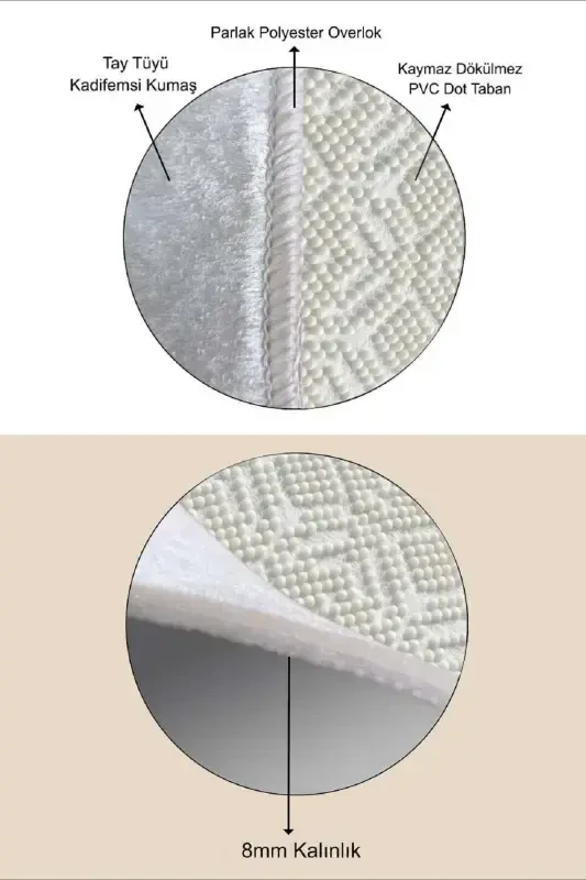 Machine Washable Non-Slip Stain Resistant Round Beige Kitchen Rug Living Room Rug and Runner-beige - 4