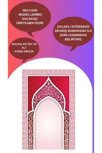 Machine Washable Stain Resistant Prayer Rug Non-Slip Base Tassel-Free Sec113-PINK - FOREVER ALDORA (1)