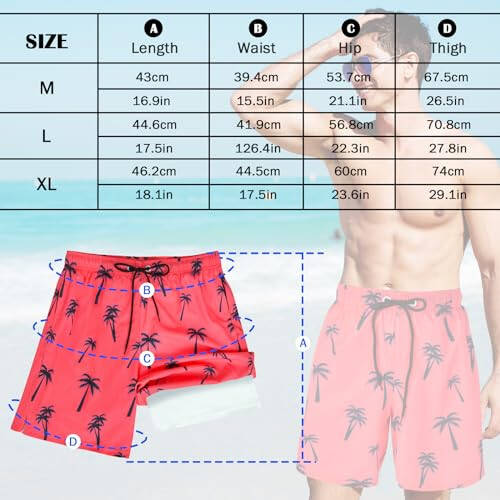 MaciRept Mens Swim Trunks with Compression Liner 7