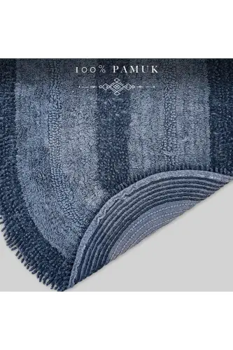 Macoroni Oval Antrasit 2'li Banyo Paspası Seti %100 Pamuklu Banyo Halısı Klozet Takımı-Antrasit - DOKUMACIOĞLU (1)