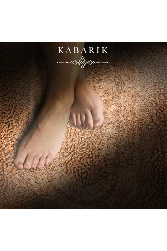Macoroni Oval Kahve 2'li Banyo Paspası Seti %100 Pamuklu Banyo Halısı Klozet Takımı - Kahve - 3