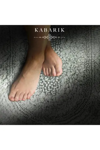 Macoroni Oval Mint 2'li Banyo Paspası Seti %100 Pamuklu Banyo Halısı Klozet Takımı-Mint - 3