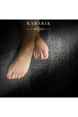 Macoroni Oval Siyah 2'li Banyo Paspası Seti %100 Pamuklu Banyo Halısı Klozet Takımı-Siyah - 3