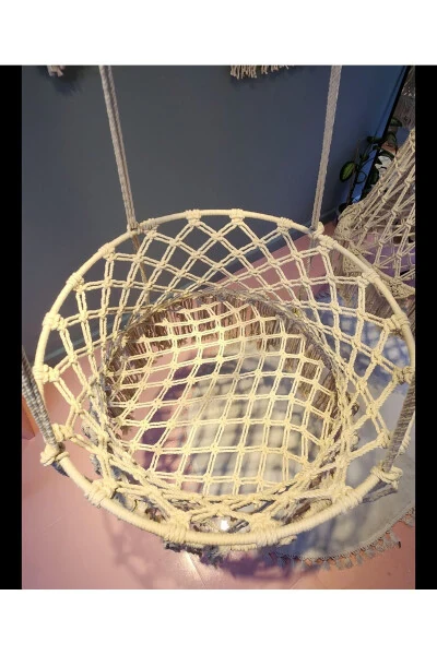 Macrame Crib, 80cm diameter Baby Cradle - 4