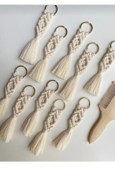 Macrame Keychain Set of 25 (Wedding, Engagement, Betrothal, Birthday Gift) - SUDE DESIGN (1)