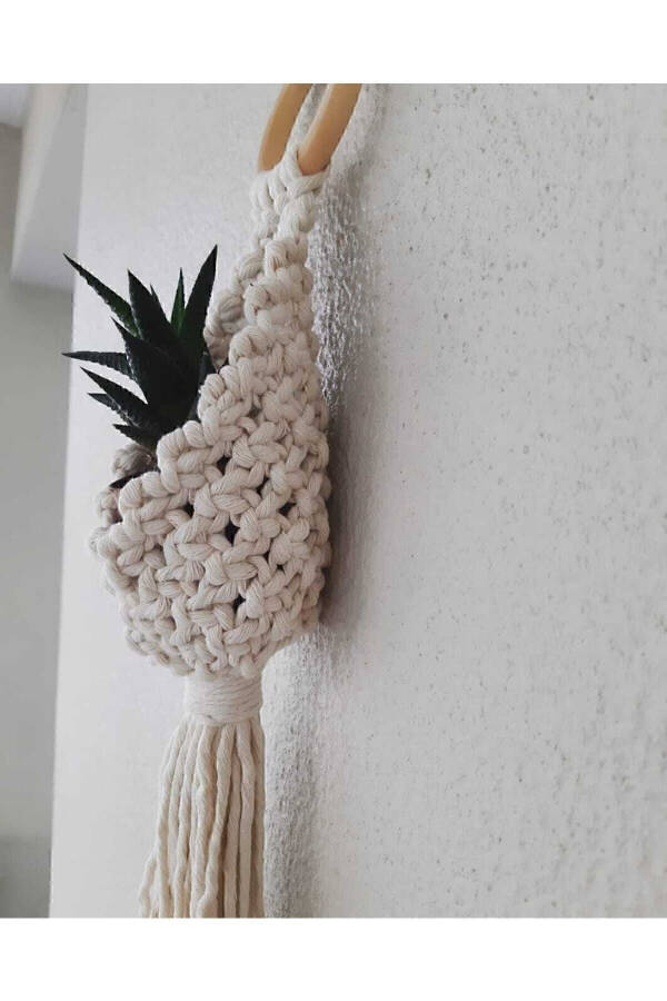 Macrame Small Wall Planter - 7