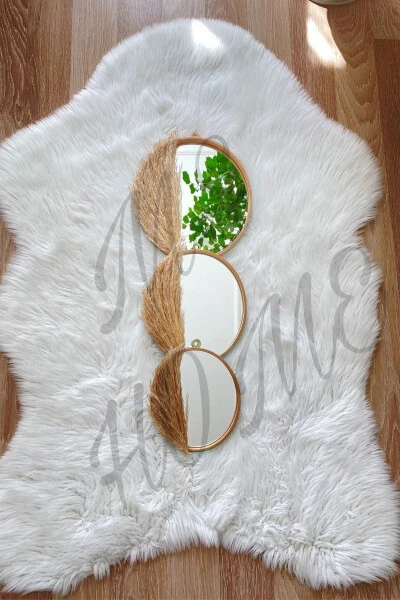 Macrame Wall Decor Ring Feathered Mirrored Wall Ornament 3 Piece Set 100% Handmade - YZG HOME (1)