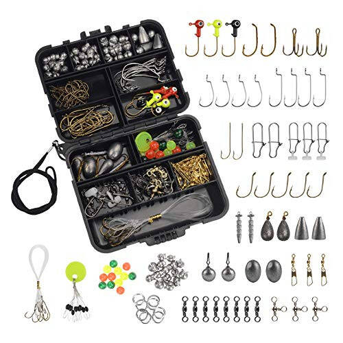 MadBite Freshwater Terminal Tackle Kits, 181 pcs, Fishing Hooks, Fishing Accessory Gear, Fishing Tackle, Fishing Weights & Sinkers, Jig Hooks, Floats and Bobbers - 7