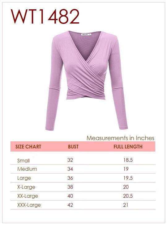 Made by Johnny Women's Deep V Neck Long Sleeve Cross Wrap Fitted Crop Top XXL RUST - 6