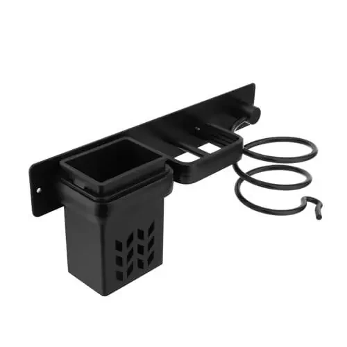 Madlife Garage Hair Tool Organizer Wall Mount, Dryer and Straightener Holder, Bathroom Hair Styling Care Tool Organizer, Multi-Functional Space Storage Bracket with Plug Hook (Black) - 3