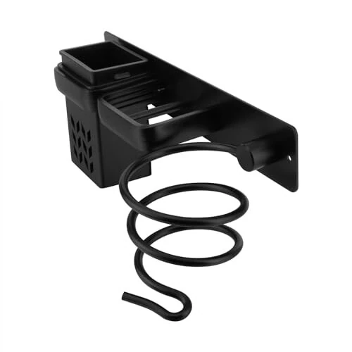 Madlife Garage Hair Tool Organizer Wall Mount, Dryer and Straightener Holder, Bathroom Hair Styling Care Tool Organizer, Multi-Functional Space Storage Bracket with Plug Hook (Black) - 5