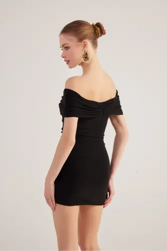 Madonna Collar Mini Muse Dress Black - 3