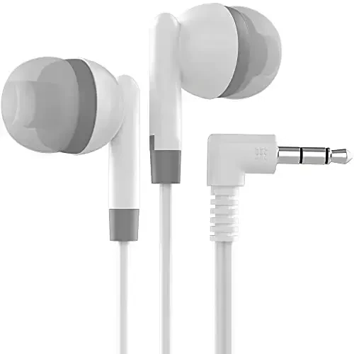 Maeline Bulk Earbuds with 3.5 mm Headphone Plug - 10 Pack - White - 1