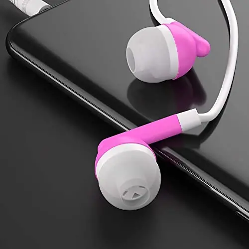 Maeline Bulk Earbuds with 3.5 mm Headphone Plug - 400 Pack - Pink - 4