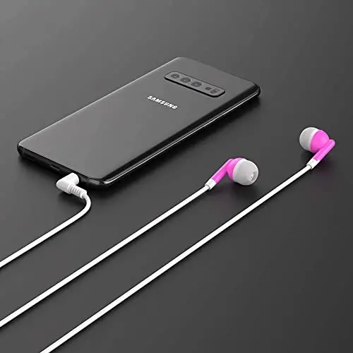 Maeline Bulk Earbuds with 3.5 mm Headphone Plug - 30 Pack - Pink - 5