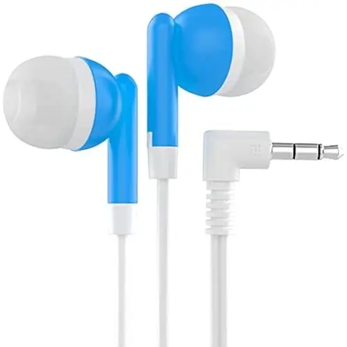 Maeline Bulk Earbuds with 3.5 mm Headphone Plug - 20 Pack - Blue - 1