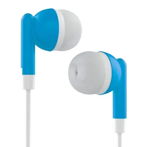 Maeline Bulk Earbuds with 3.5 mm Headphone Plug - 20 Pack - Blue - 4