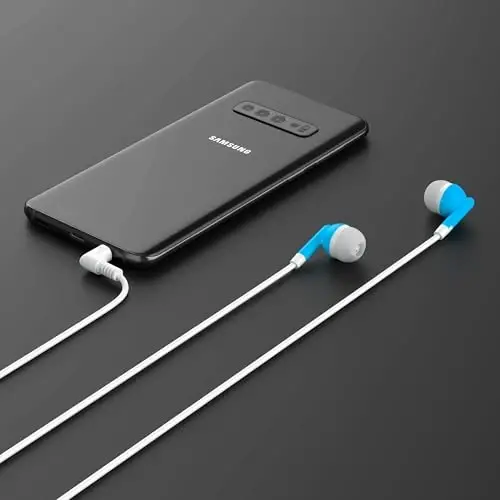 Maeline Bulk Earbuds with 3.5 mm Headphone Plug - 20 Pack - Blue - 7