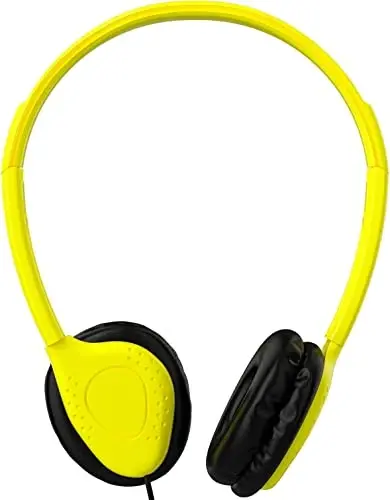 Maeline Bulk Classroom Mikrofonli naushniklar, simli quloq ustidagi charm naushniklar bolalar uchun onlayn o'qish, kutubxona, maktab, samolyot, sayohat - 3,5 mm vilkasi - Multi Colors, 40 Pack - 6