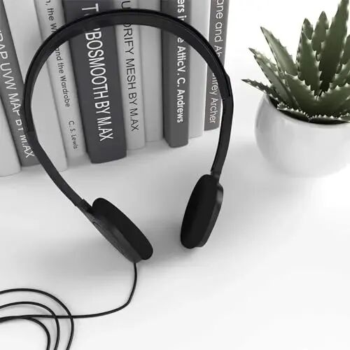 Maeline Bulk Classroom Student Headphones On Ear Stereo Headphones Flexible Adjustable Band for Kids Online Learning, Library, School, Airplane, Travel - 3.5mm Plug - 200 Pack - Black - MAELINE