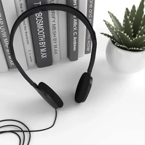 Maeline Bulk Classroom Student Headphones On Ear Stereo Headphones Flexible Adjustable Band for Kids Online Learning, Library, School, Airplane, Travel - 3.5mm Plug - 300 Pack - Black 