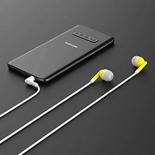 Maeline Bulk Earbuds 3.5 mm Headphone Plug bilan - 100 Pack - Yellow - 6