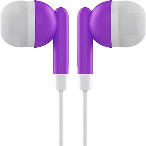 Maeline Bulk Earbuds 3.5 mm Headphone Ulagichi bilan - 400 dona - Binafsha - 2