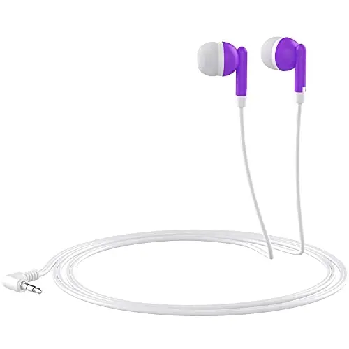 Maeline Bulk Earbuds 3.5 mm Headphone Ulagichi bilan - 400 dona - Binafsha - 4
