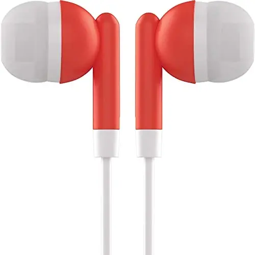 Maeline Bulk Earbuds with 3.5 mm Headphone Plug - 10 Pack - Red - MAELINE (1)