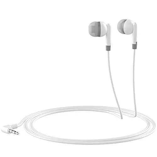 Maeline Bulk Earbuds with 3.5 mm Headphone Plug - 10 Pack - White - MAELINE (1)
