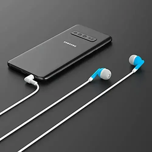 Maeline Bulk Earbuds with 3.5 mm Headphone Plug - 100 Pack - Blue - 6