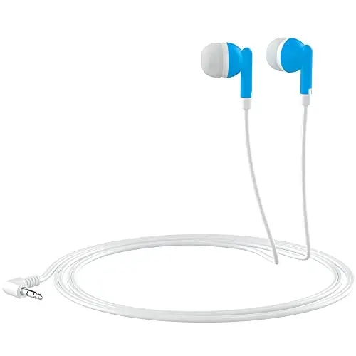 Maeline Bulk Earbuds with 3.5 mm Headphone Plug - 100 Pack - Blue - 4
