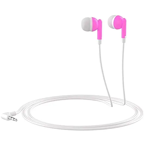 Maeline Bulk Earbuds with 3.5 mm Headphone Plug - 1000 Pack - Pink - MAELINE (1)