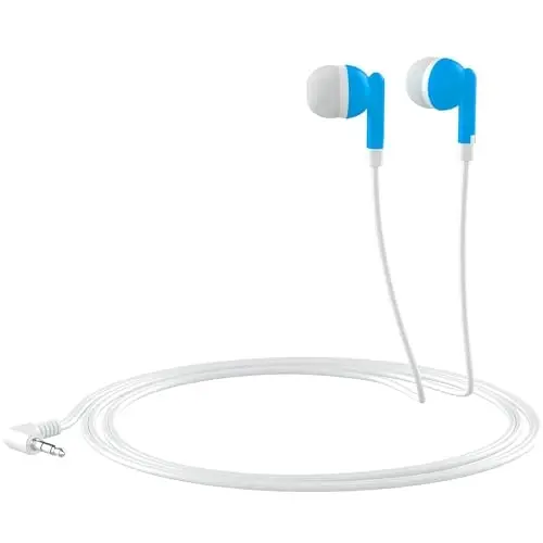 Maeline Bulk Earbuds with 3.5 mm Headphone Plug - 20 Pack - Blue - 5