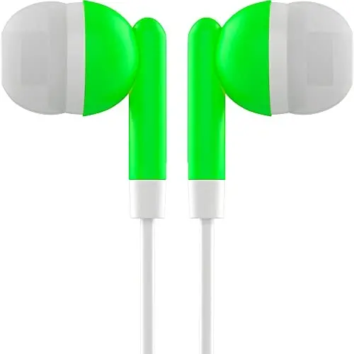 Maeline Bulk Earbuds with 3.5 mm Headphone Plug - 20 Pack - Green - 2