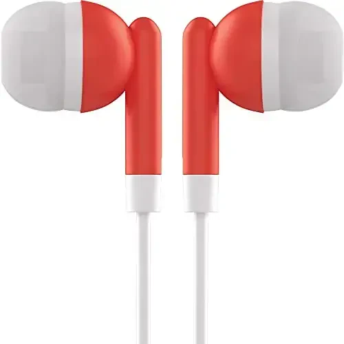 Maeline Bulk Earbuds with 3.5 mm Headphone Plug - 200 Pack - Red - MAELINE (1)