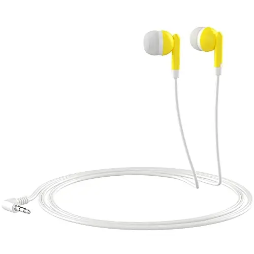 Maeline Bulk Earbuds with 3.5 mm Headphone Plug - 200 Pack - Yellow - MAELINE (1)