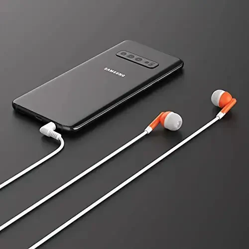 Maeline Bulk Earbuds with 3.5 mm Headphone Plug - 400 Pack - Orange - 6