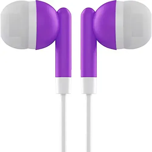 Maeline Bulk Earbuds with 3.5 mm Headphone Plug - 400 Pack - Purple - 2