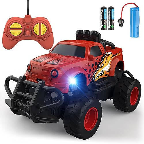 Mafbeanl Remote Control Car for Boys 4-7, 1:43 Scale Mini RC Car for Kids 3-5, Car Toys Truck Xmas Birthday Gifts for Toddlers 3 4 5 6 7 Year Old Boys (Red) - 1