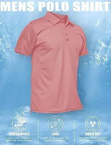 MAGCOMSEN erkaklar polo ko'ylagi tez quriydigan ish faoliyatini qisqa yengli taktik ko'ylaklar Pique Jersey Golf ko'ylagi - 6