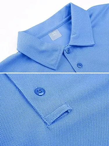 MAGCOMSEN erkaklar polo ko'ylagi Tez quriydigan, ish faoliyatini yaxshilaydigan qisqa yengli taktik ko'ylaklar Pique Jersey golf ko'ylagi - 2