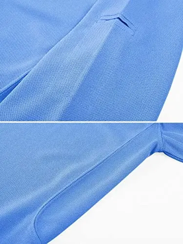 MAGCOMSEN erkaklar polo ko'ylagi Tez quriydigan, ish faoliyatini yaxshilaydigan qisqa yengli taktik ko'ylaklar Pique Jersey golf ko'ylagi - 3